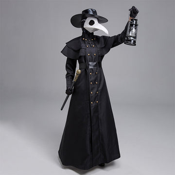 Halloween Medieval Punk Style Plague Doctor Costume Beak Crow Mask Costume 9201