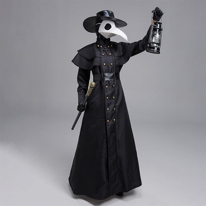 Halloween Medieval Punk Style Plague Doctor Costume Beak Crow Mask Costume 9201