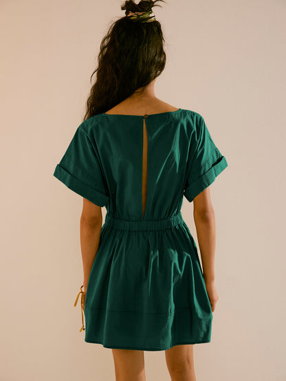 Summer Elastic Waist Short Vacation Dresses