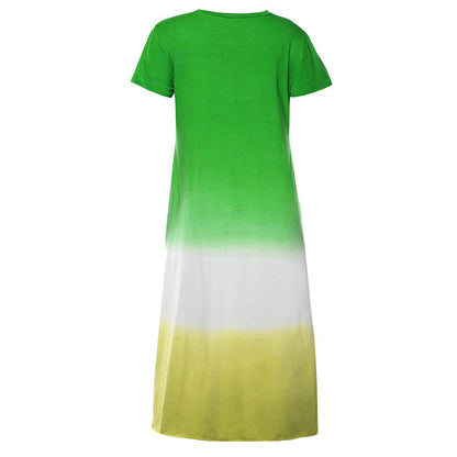 Casual Contrast Design Summer Short Sleeves Dresses