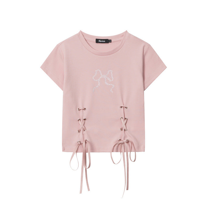 Designed Cotton Short Sleeves T Shirts for Girls