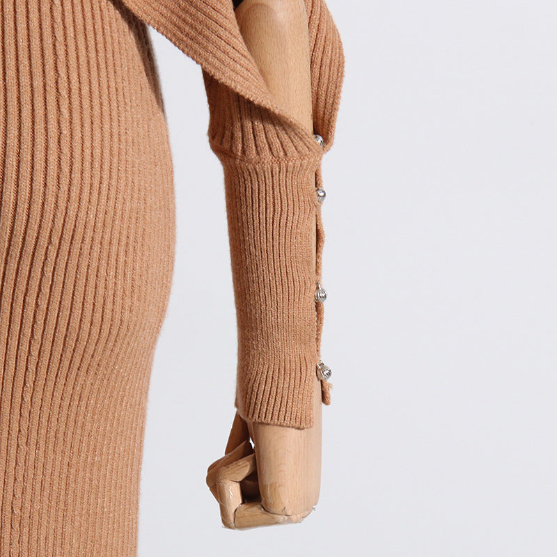 Fashion Designed Midi Length Knitted Dresses