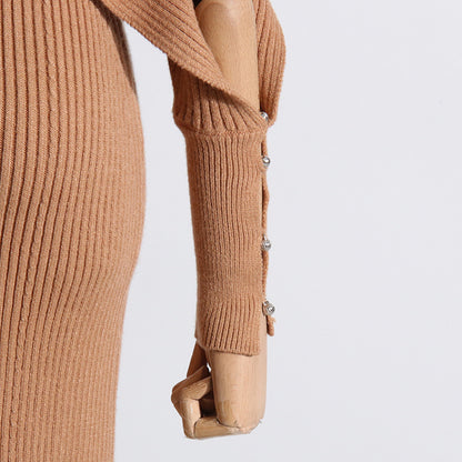 Fashion Designed Midi Length Knitted Dresses