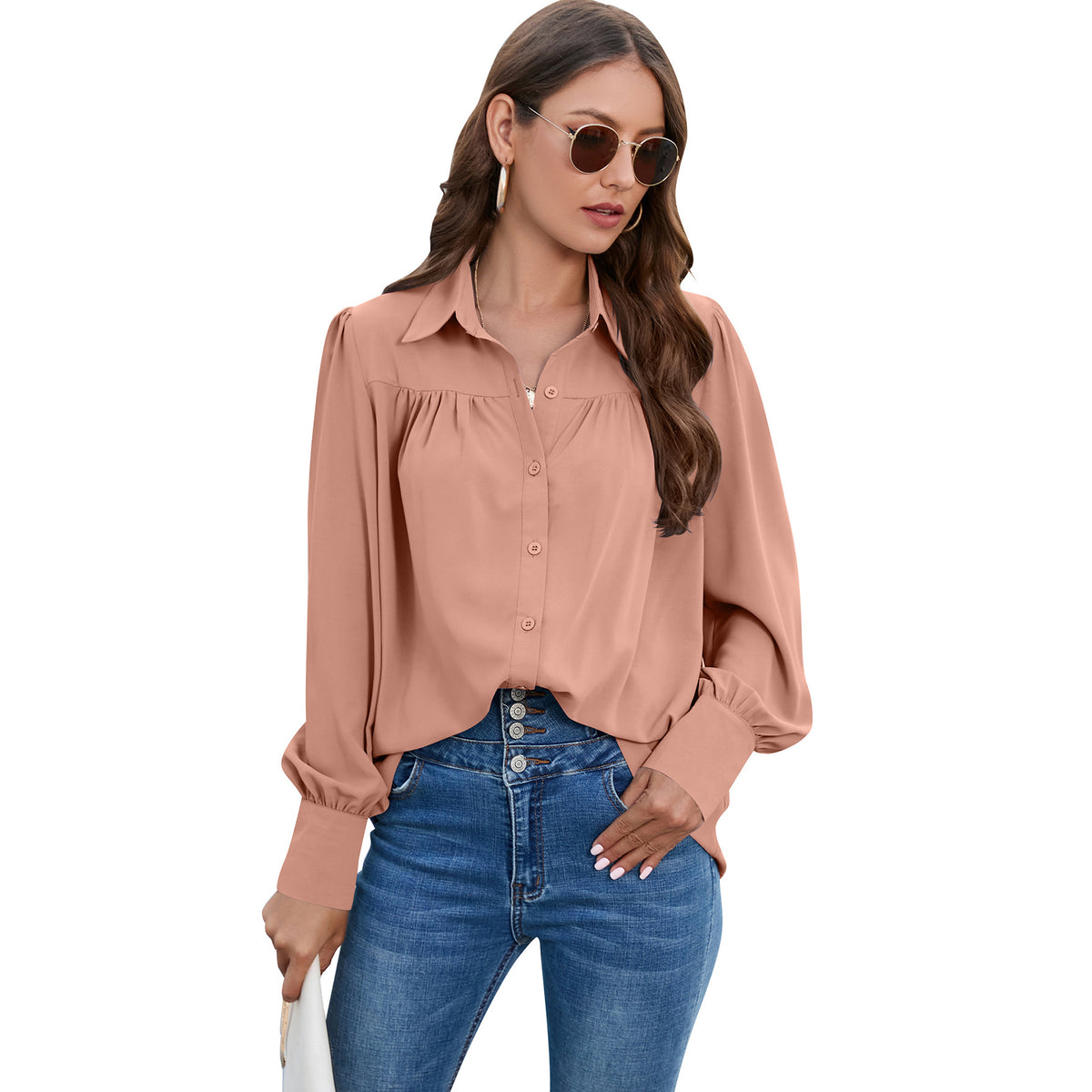 Casual Chiffon Long Sleeves Blouses for Women