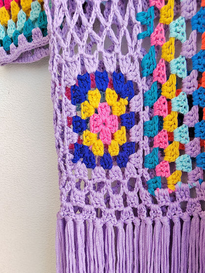 Colorful Crochet Irregular Tassels Coats for Women