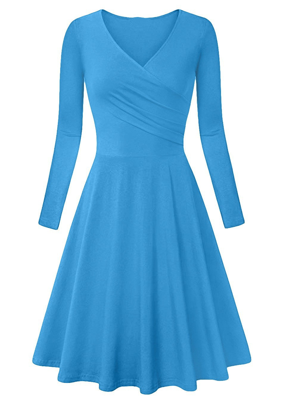 Elegant V Neck Long Sleeves Dresses