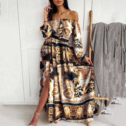 Vintage V Neck Long Sleeves Dresses