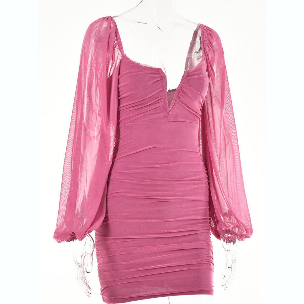 Sexy V Neck Summer Backless Mini Dresses