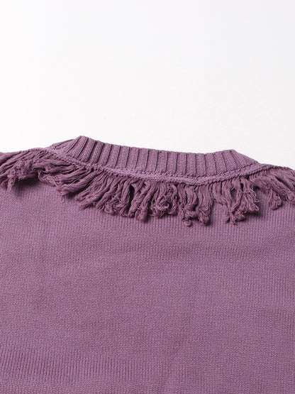 Designed  Fashion Coloring Tassels Knitted Sweaters