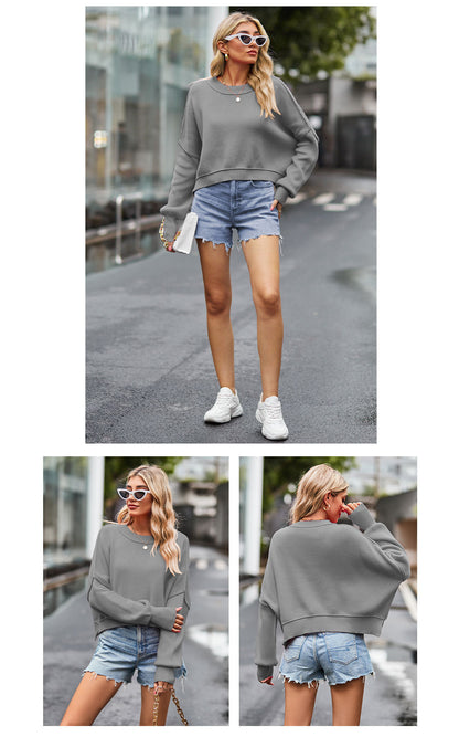 Fashion Round Neck Knitted Pullover Sweaters
