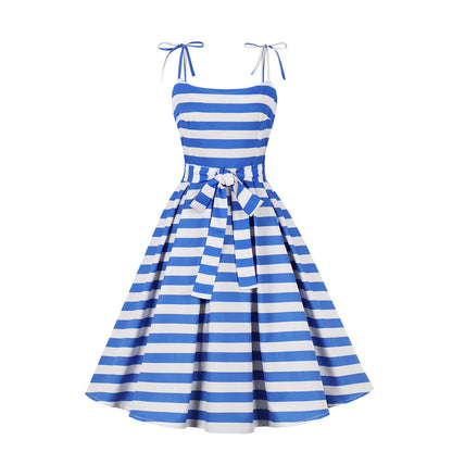 Vintage Sweet Bow Spaghetti Straps Dresses