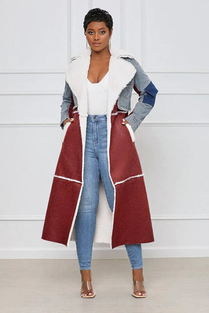 Fashion Fur & Denim Long Overcoats