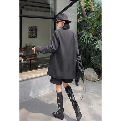 Designed Fashon Zipper Blazer Coat