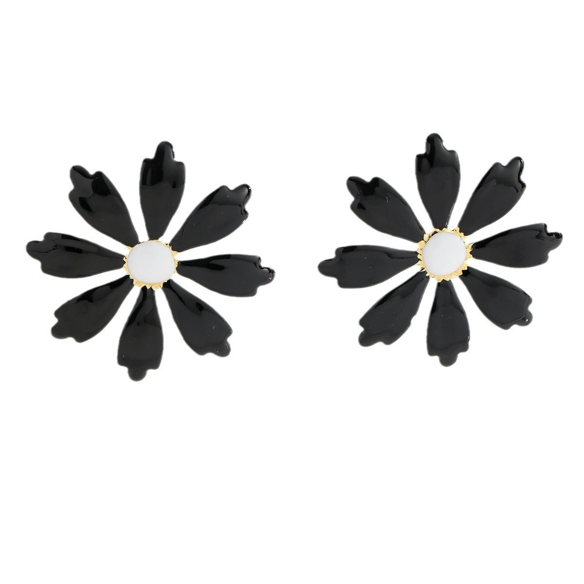 Fashion Metal Dropping Flower Stud Earrings