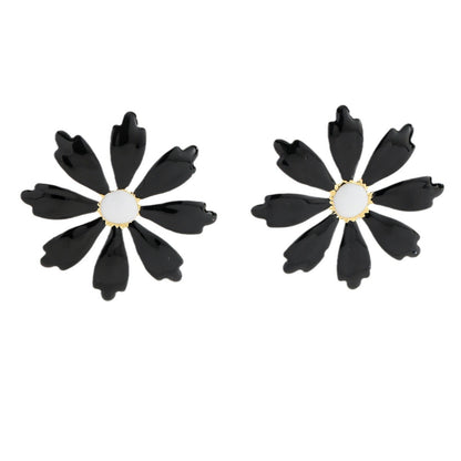 Fashion Metal Dropping Flower Stud Earrings