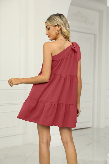 Summer Casual One Shoulder Mini Dresses