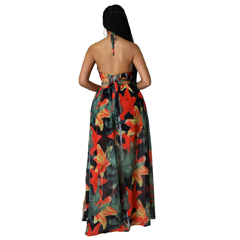Sexy Halter Plus Sizes Summer Long Dresses