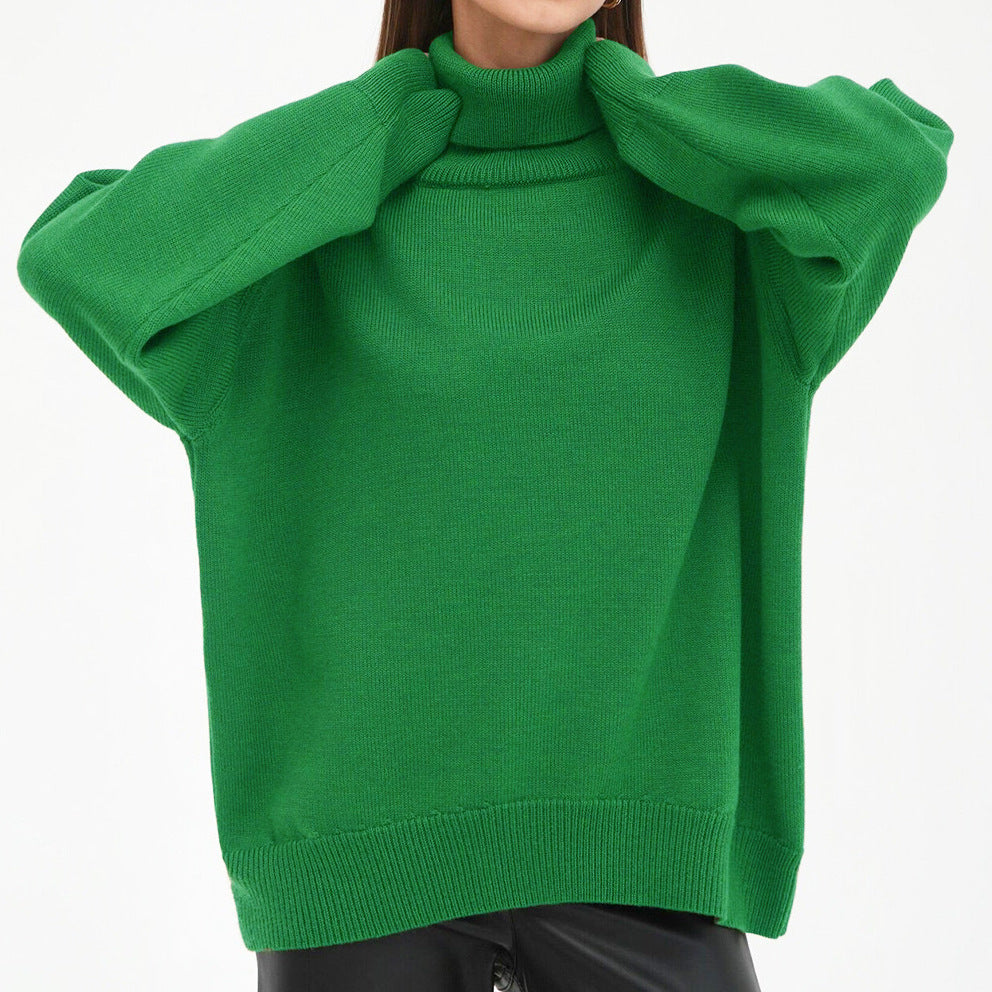 Fashion Turtleneck Knitted Loose Sweaters for Women