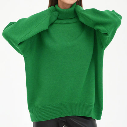 Fashion Turtleneck Knitted Loose Sweaters for Women