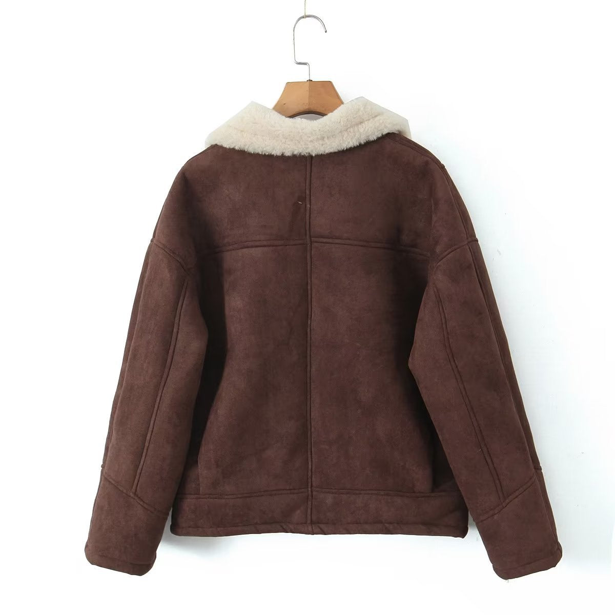 Vintage Winter Lamb Wool Outerwear for Women