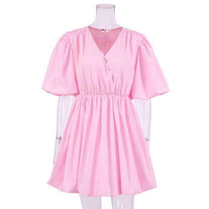 Fashion Summer Puff Sleeves Mini Dresses