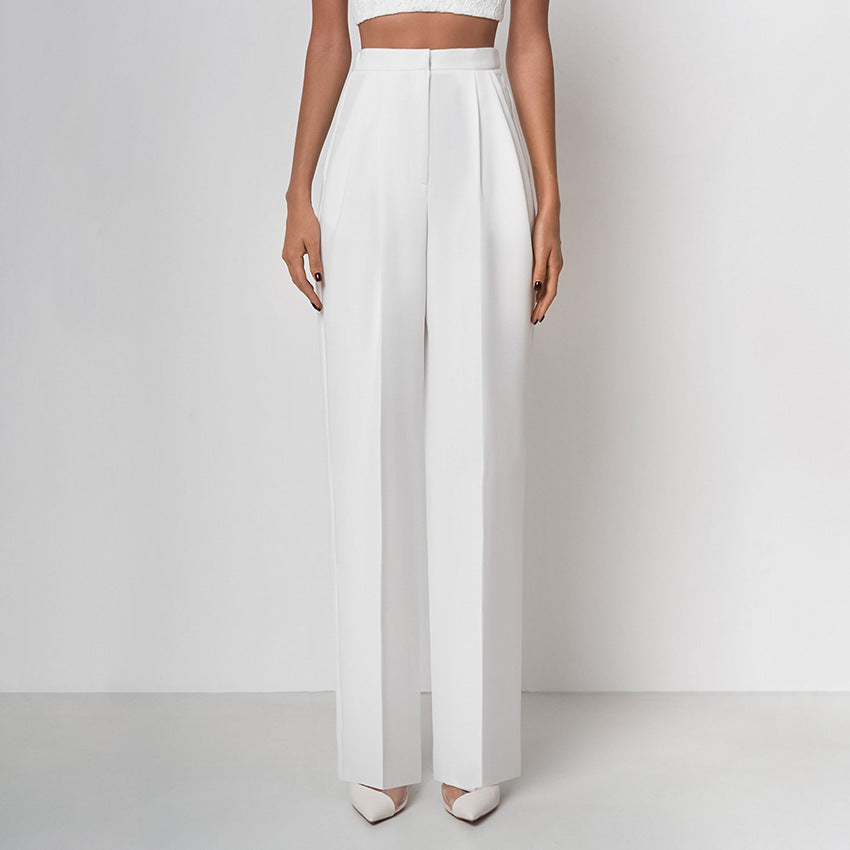 Fashion Elastic Waist Casual Pants
