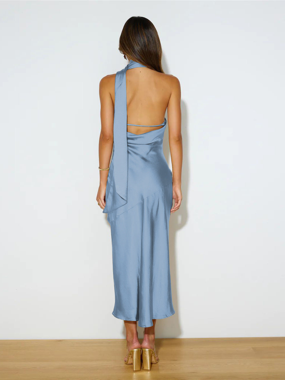 Sexy Satin Backless Evening Dresses