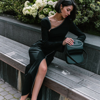 Sexy Designed Zipper Black Sheath Dresses