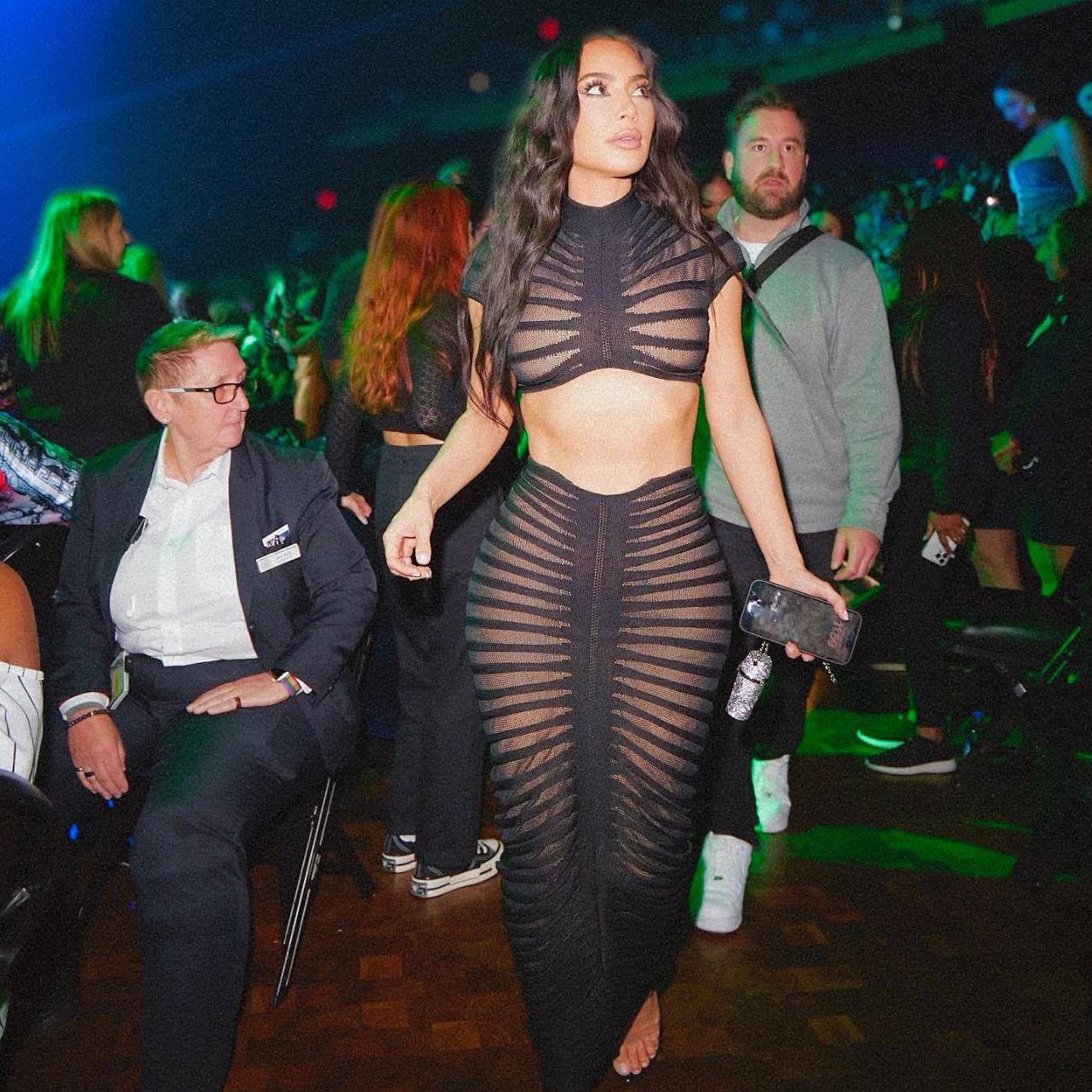Sexy See Through Knitted Night Party Dress Suits