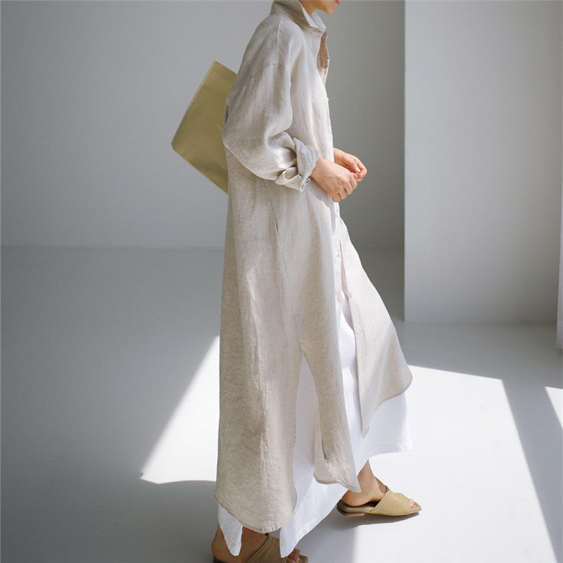 Casual Cotton Plus Sizes Long Sleeves Shirts Dresses