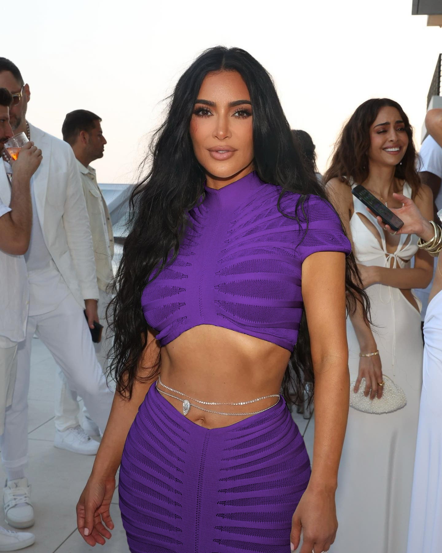 Sexy See Through Knitted Night Party Dress Suits