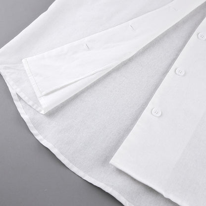 Summer Cotton Long Sleeves Shirts and Shorts Suits
