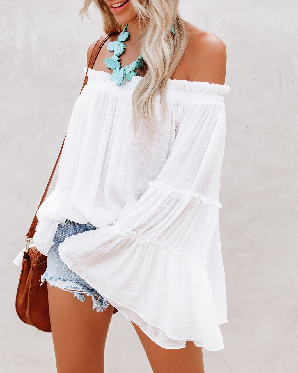 Sexy Off The Shoulder Trumpet Sleeves T Shirts