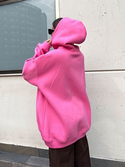 Casual Fall Winter Pockets Hoodies