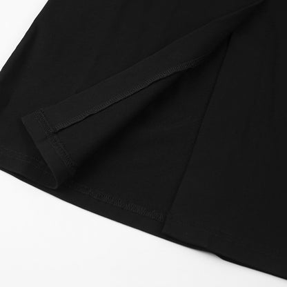 Designed Square Neckline Long Sheathe Black Dresses