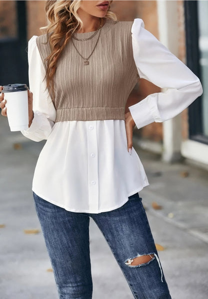 Casual Round Neck Women Blouses Shirts