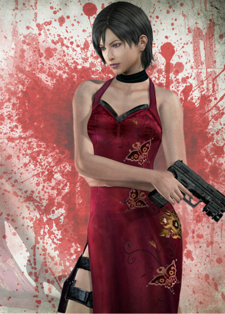 Resident Evil 4 Ada Wong Cheongsam Cosplay Costume 0501