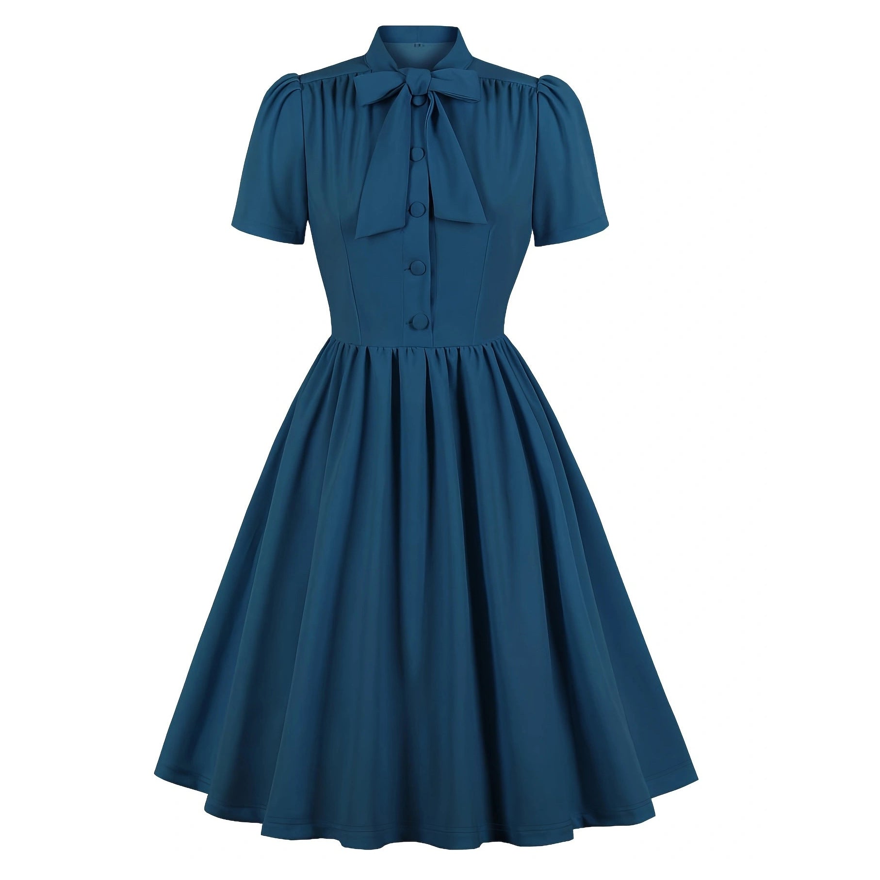 Classy Vintage A Line Women Dresses with Neck Bow