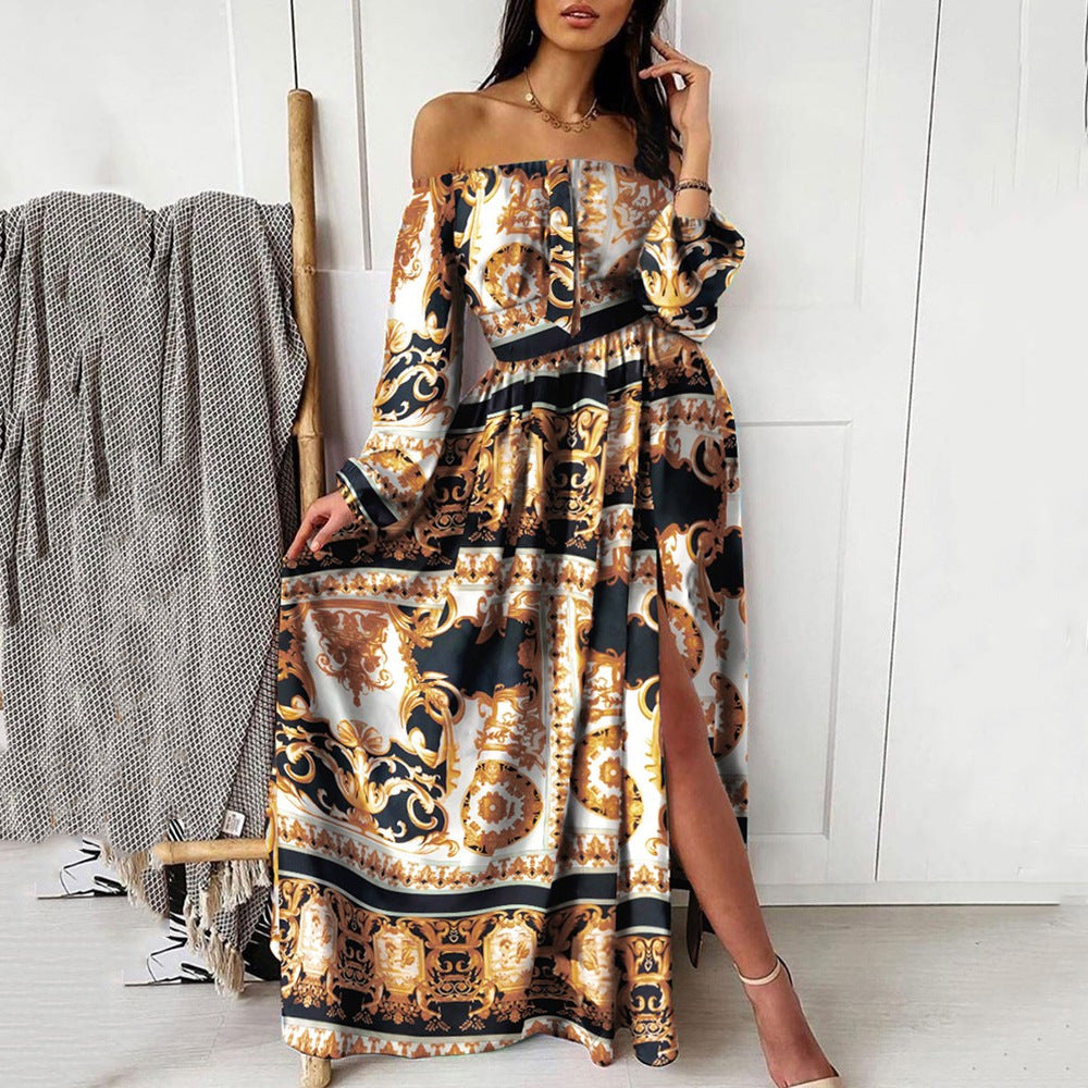 Vintage V Neck Long Sleeves Dresses
