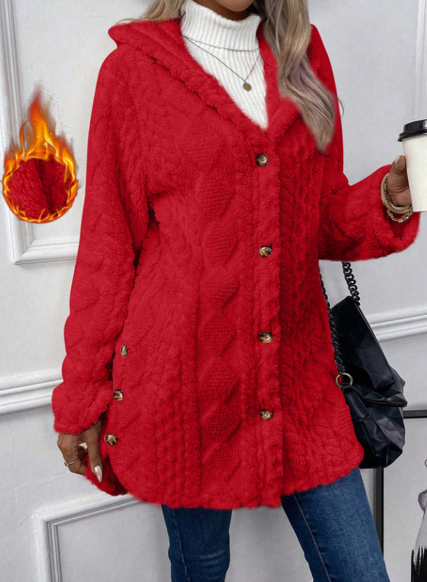 Fashion Warm Velvet Cardigan Winter Overcoats