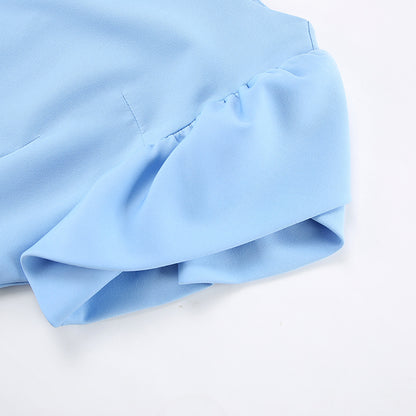 Summer Blue Bodycon Midi Dresses