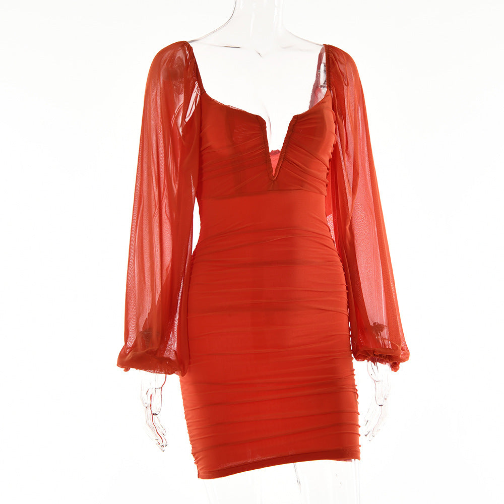 Sexy V Neck Summer Backless Mini Dresses