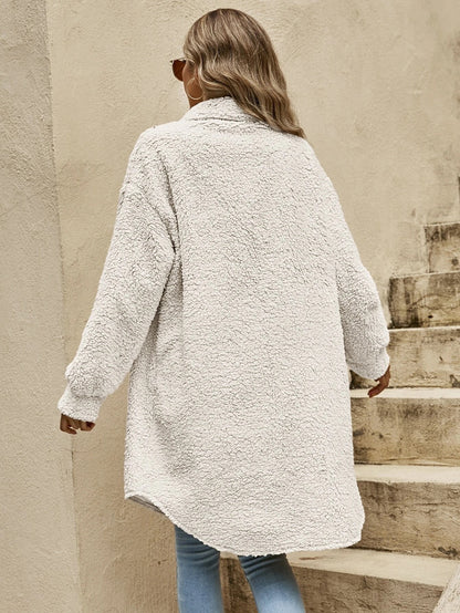 Fashion Turnover Collar Women Long Outerwear