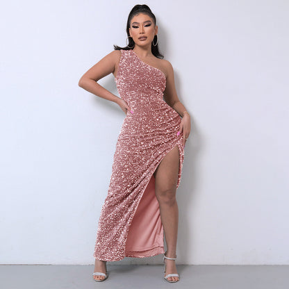Sexy Fashion One Shoulder Sleeves Party Dresses