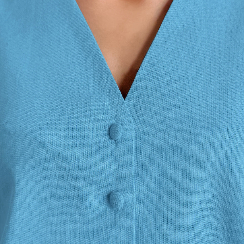 Casual V Neck Sleeveless Tops and Pant Suits
