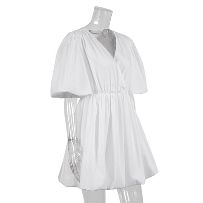 Fashion Summer Puff Sleeves Mini Dresses