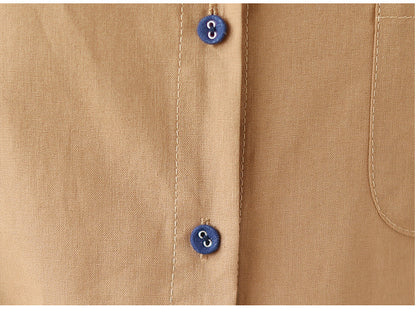 Casual Turnover Collar Linen Long Sleeves Shirts