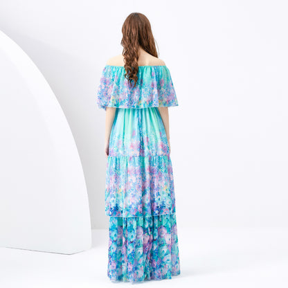 Designed Off The Shoulder Summer Holiday Long Dresses
