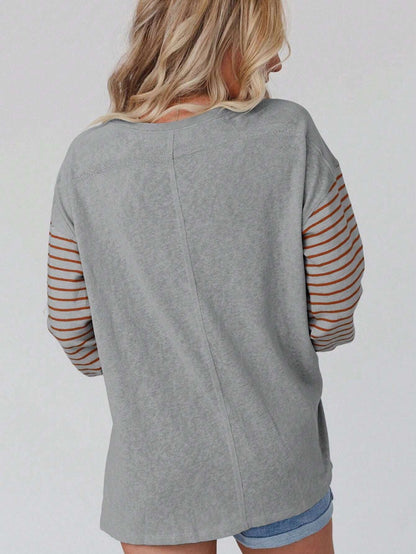 Casual Round Neck Long Sleeves T Shirts for Women