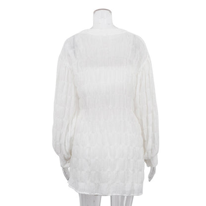 Casual Summer Long Sleeves Shirts with Strapless Tops and Shorts 3pcs Sets